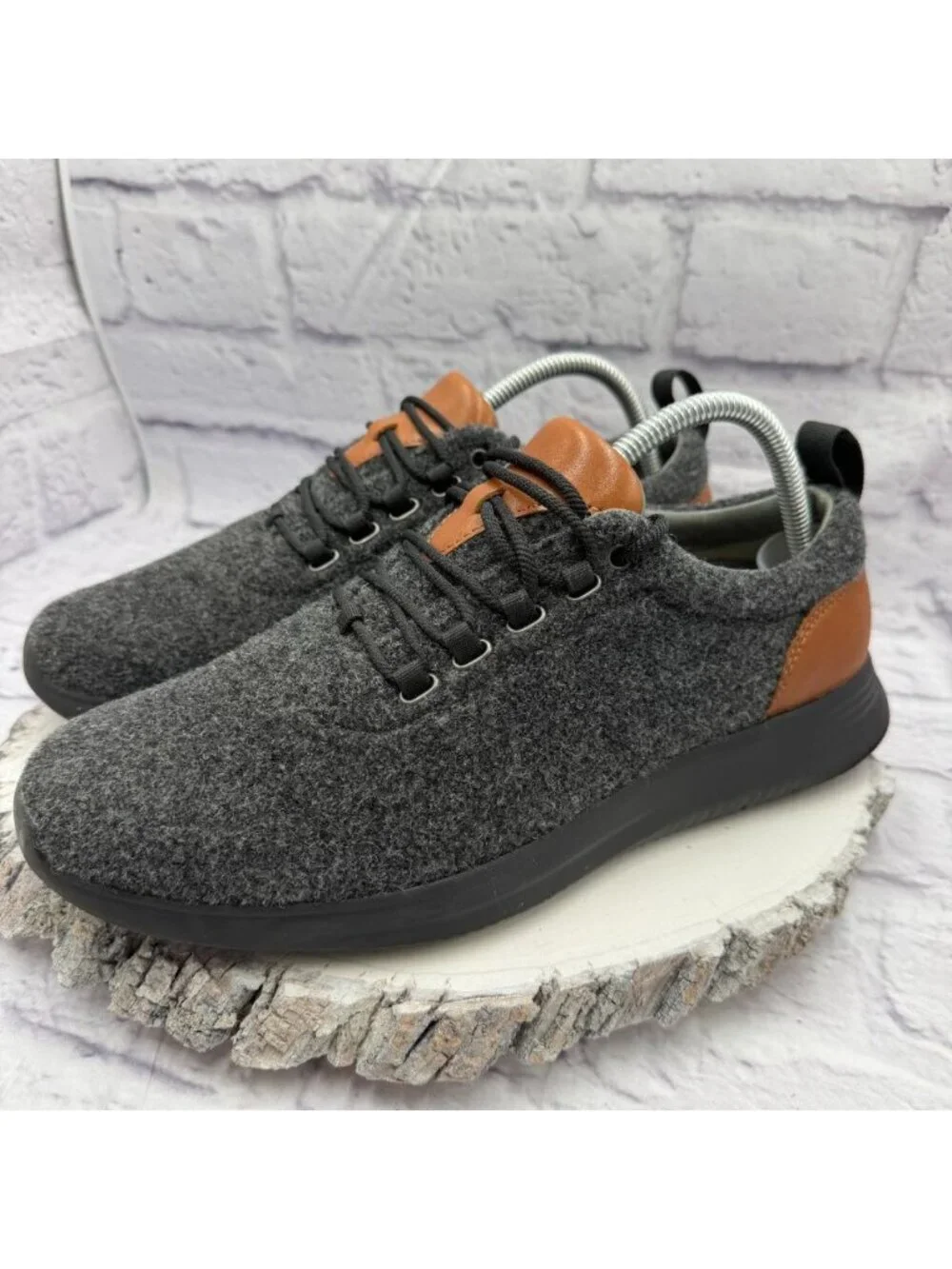 Johnston & Murphy Amherst U-Throat Shoe Dark Gray Wool Casual 25-8939 Men's 9M